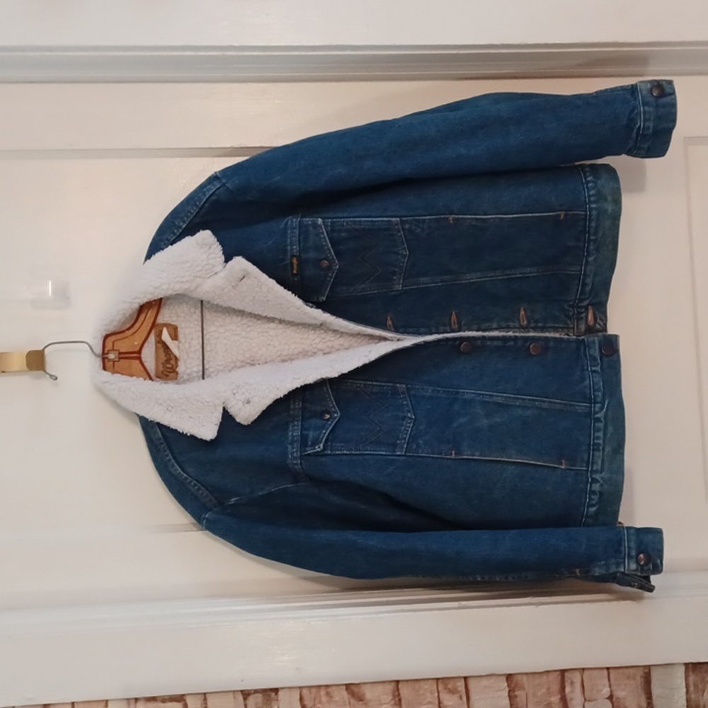 Vintage Wrangler jeans jacket lined men's size large